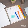 OS Plus 8-Tab Plastic Binder Dividers, Insertable Multicolor Big Tabs,