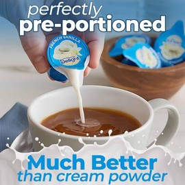 Coffee Creamer Singles Variety Pack - 48-Count Assorted Non Dairy Liquid Coffee Creamers - 4 Flavors: French Vanilla, Hazelnut, Caramel Macchiato & Half and Half - For International Delight Fans