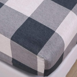 Feelyou Teens Buffalo Check Bedding Set Twin Size for Boys Girls Bedroom Decor Modern Grid Plaid Bed Sheet Set Women Men Soft Gary Geometric Fitted Sheet Chic Stripe Bed Cover with 1 Pillow Case