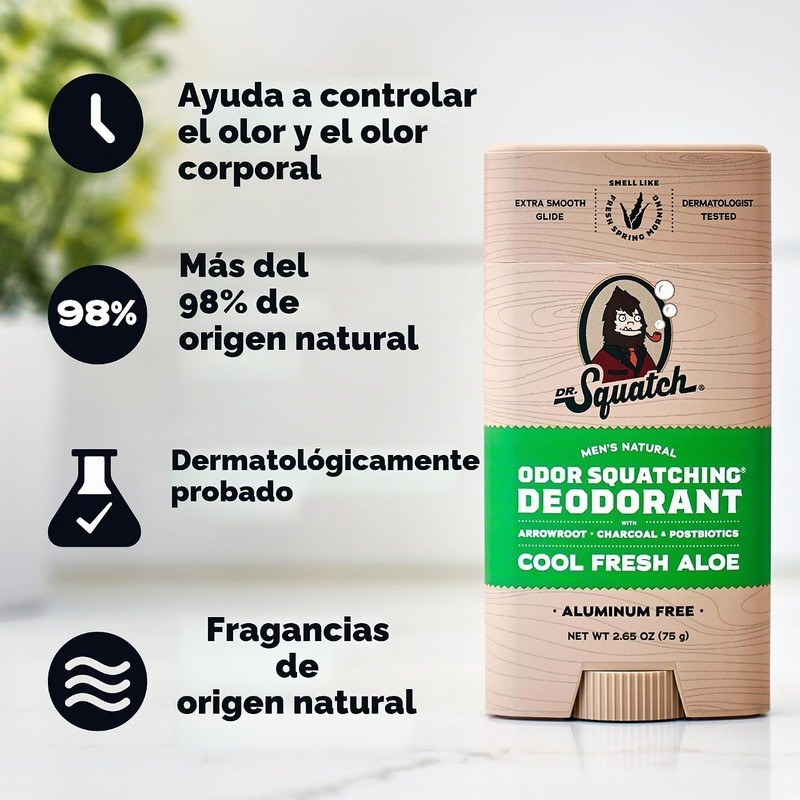 Dr. Squatch Desodorante natural para hombres, sin aluminio, Summer Citrus