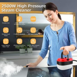 Handheld Steam Cleaner for Furniture Steam Shot Cleaner 2500W High Pressure Steam Cleaner Multipurpose Portable Steam Cleaners for Home Use,6 Gears Adjustable Pressurized Steam Cleaner with 3 Brushes
