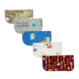 1 Ply Printed Flannel 8x8 Inches Little Wipes Set of 5 Coffee Break- Proudly Made in the USA!