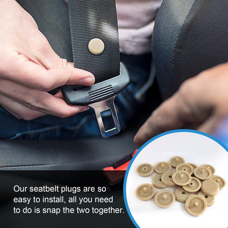 Augeny 10 Sets Seat Belt Button Stop, Plastic Seat Belt