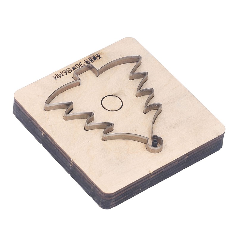 Leather Cutting Die Christmas Tree Alloy Steel and Birch Wood