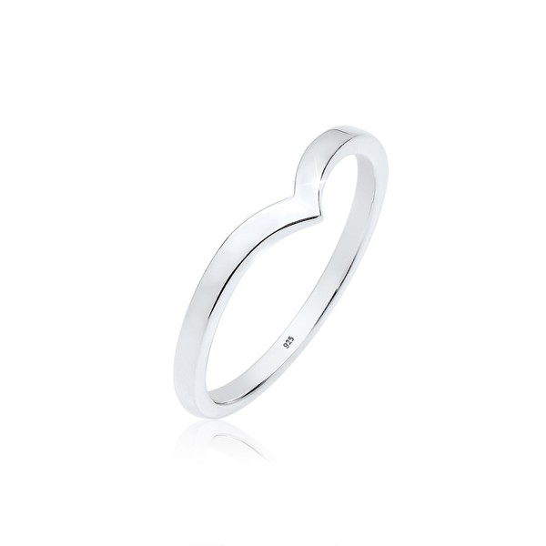Elli Women's V-Shape Stacking Trend Ring in 925 Sterling Silver,