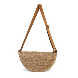 OOAAVVJL Straw Crossbody Bag for Women 2025 Summer Woven Beach Purse Fashion Handmade Crochet Shoulder Bag