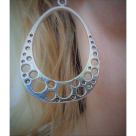 ✿ Large oval ✿ unique beautiful earrings with circles, holes