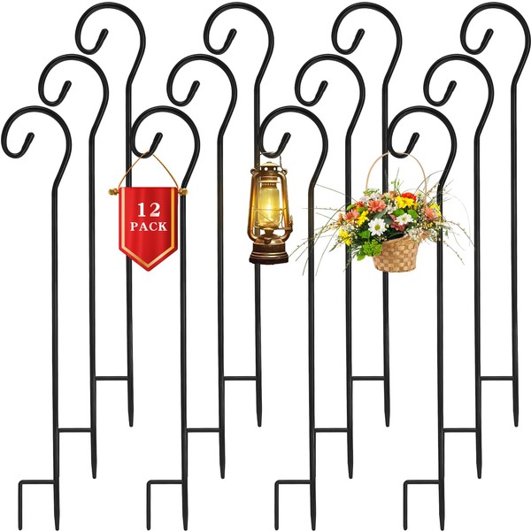 Hicarer 12 Pcs Shepherd Hooks 32 Inch 1/3 Thick Shepherd