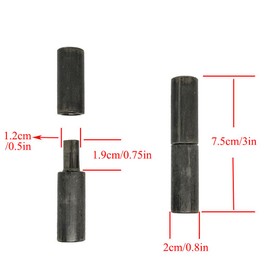 Weldable Barrel Hinge Heavy Duty Iron Weld On Bullet Door Hinges 0.8in*3in Discharge Hinge Detachable Hinges for Doors Gates