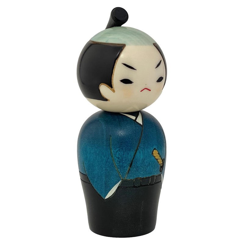 Usaburo Kokeshi, Made in Japan, Kokeshi Samurai (Height 5.3 inches