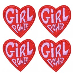 4 Pcs Girl Power Embroidery Iron On/Sew On Patches