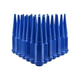 20 Pc Powder Coated Ford Dark Blue Spike Lug Nuts | M14x1.5 | 4.5 inch Tall | 1 Piece Construction | Compatible with Durango 2009 Challenger SRT SXT Charger+ More