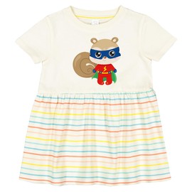 inktastic Superhero Squirrel, Cute Squirrel, Mask, Cape Infant Dress 24 Months Natural with Stripes 4467f