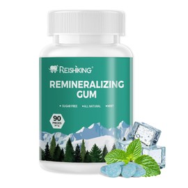 REISHIKING REMINERALIZING GUM (90 Pieces) | Teeth Remineralization, Sugar-Free Chewing Gum with Xylitol | Mint Flavor | 1PCS