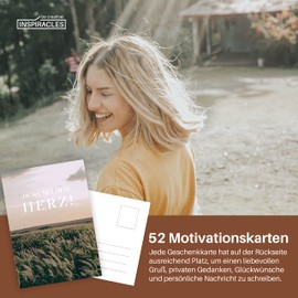 Postkarten Set 52 Sprüche Karten - Kartenset als Mutmacher Geschenk mit Sprüche für jeden Tag, Motivationskarten, Affirmationskarten für Erwachsene, Coaching Karten, Dankeschön Karte