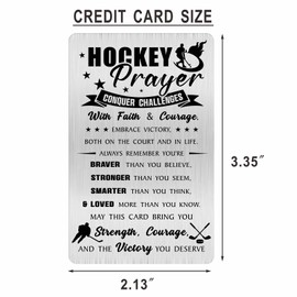 Alotozo Hockey Prayer Cards - Hockey Greeting Card for Hockey Players Hockey Coaches - Hockey Christmas Birthday Gifts for Teen Men Women