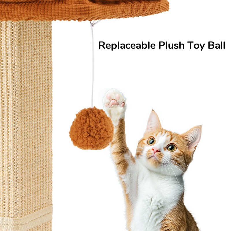 FUKUMARU Cat Scratching Post, Retro-Style Tall Scratch Posts with Perch