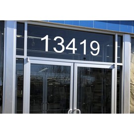 White - Storefront Address Numbers - 6" Tall - Custom Vinyl Decal - Die Cut Sticker - Business Glass Window