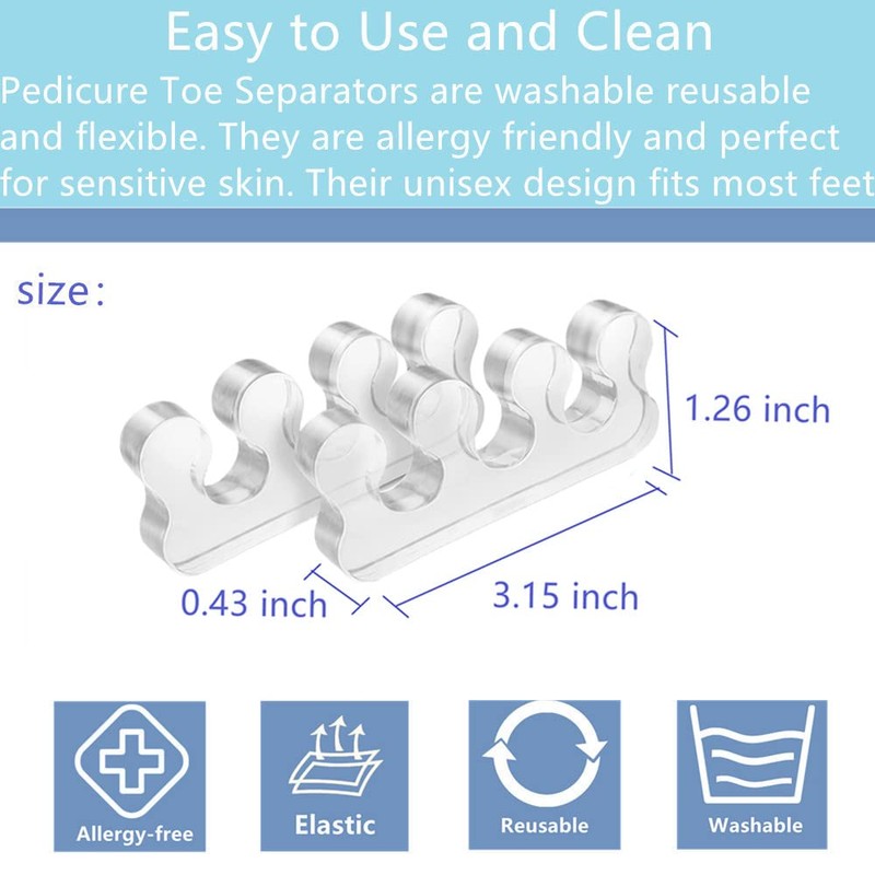 ZaxSota Pedicure Toe Separators for Separating Toenails or Nails Soft