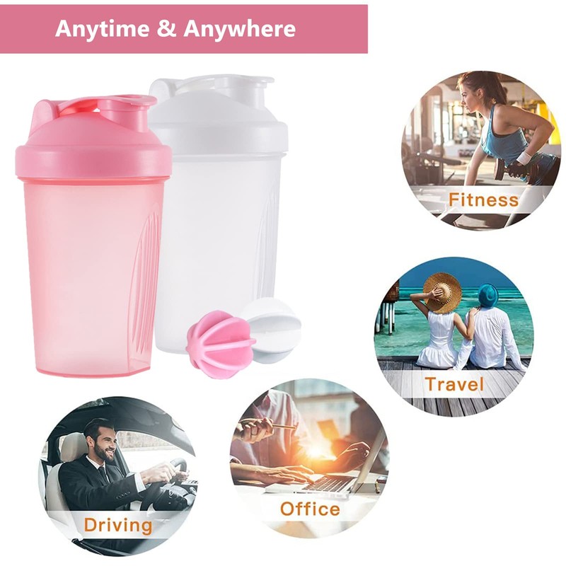 YAYAYOUNG Shaker Bottle Protein Shakes Cup and 13.5-Ounce/400ML with Whisk