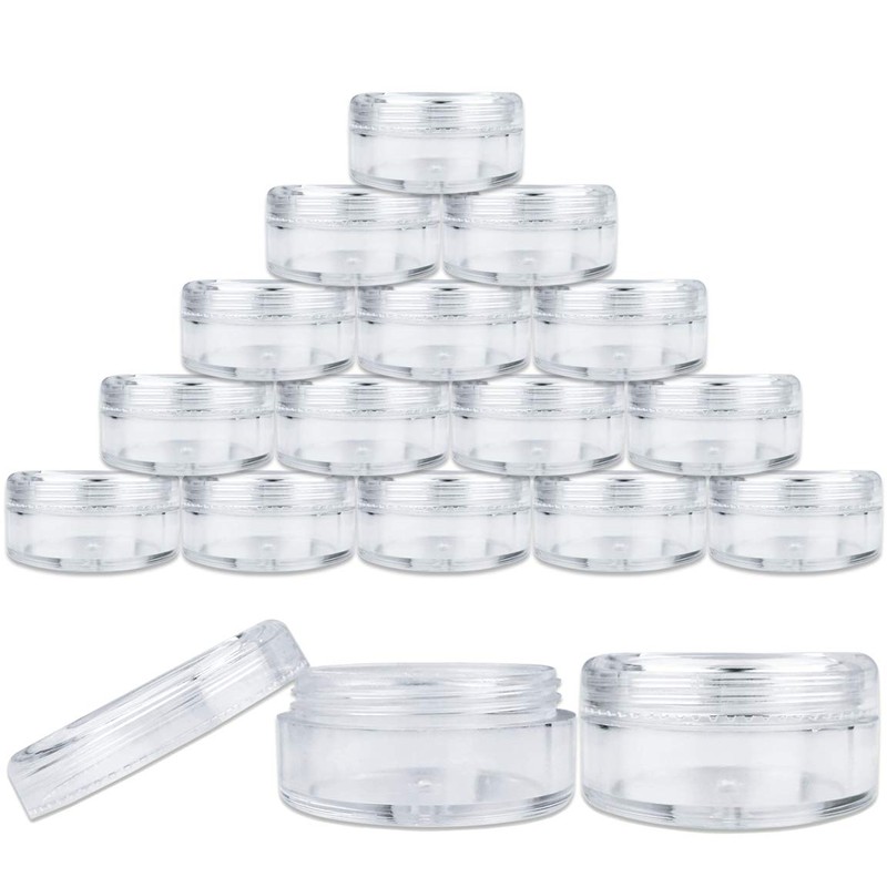 (Quantity: 25 Pieces) Beauticom 5G/5ML Round Clear Jars with Screw