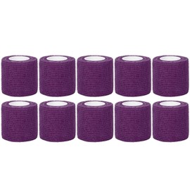 Vendaje Elástico Desechable de 10 Piezas, Vendajes Cohesivos Autoadhesivos, Vendaje Elástico Autoadhesivo Multifunción a Prueba de Golpes, Antideslizante, Correas para Manija de Tatuaje,(Púrpura)