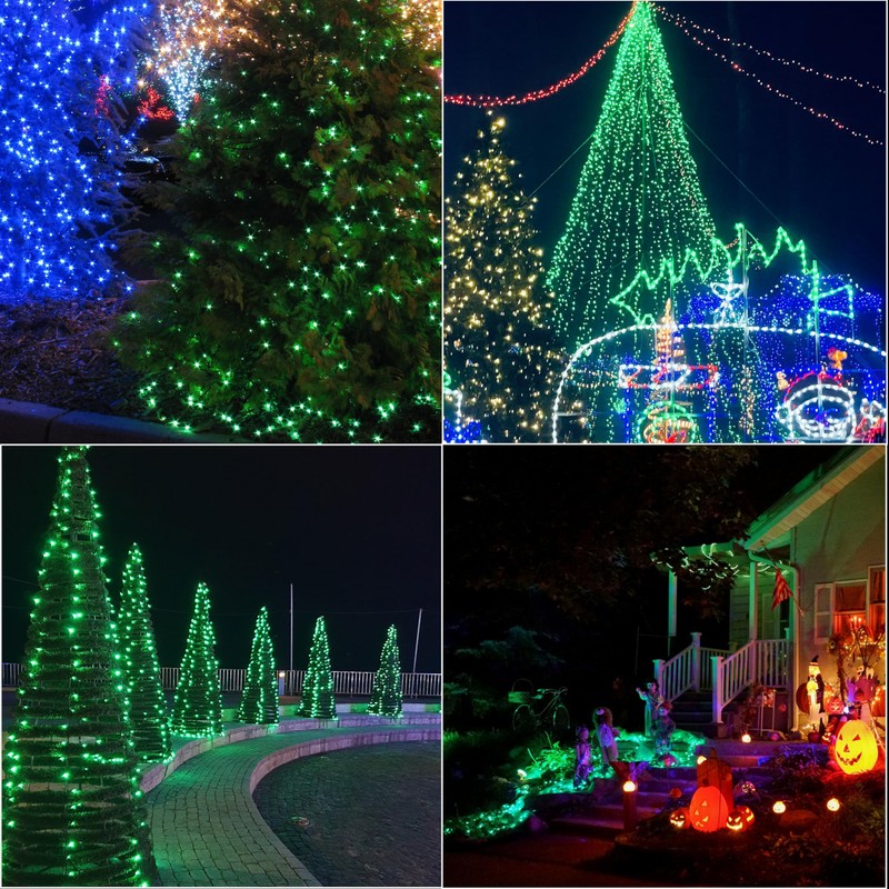 LAMPHOME 66ft St Patrick's Day Decorations String Lights,200 LED Green