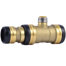 SharkBite 2 Inch x 1-1/2 Inch x 3/4 Inch Reducing Tee, Push To Connect Brass Plumbing Fitting, PEX Pipe, Copper, CPVC, PE-RT, HDPE, UXL08544122