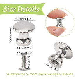 UFURMATE Mini Cabinet Knobs Zinc Alloy Single Hole Pull Handles Antique Cabinet Knobs Decorative Mini Handles for Jewelry Box Gift Box 18 Pieces (Silver)