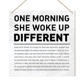 Feminist Sign Wall Decor, Feminist Women's Rights Decoration for Home Office Girl Room, Feminist Women Power Empowerment Gifts, One Morning She Woke up Different