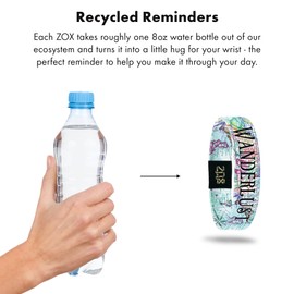 ZOX Bracelets — Wanderlust | Stretchy Elastic Band with Motivational Affirmations and Beautiful Artwork, Great Wristband Gift for Men & Women of All Ages (Small)