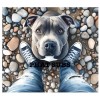 Unbranded 20oz Sublimation Tumbler Wrap Pit Bull Pebble Beach Ready To Press Heat Transfer