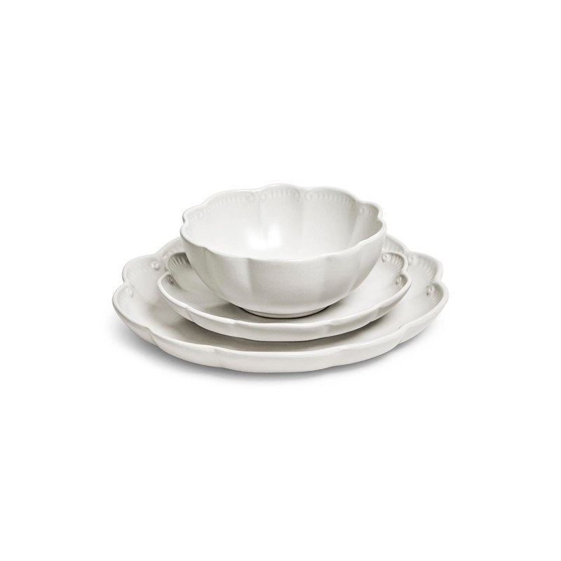 Sango 12 Pieces Stoneware Dinnerware Set, Modern Reactive Blue Dishes