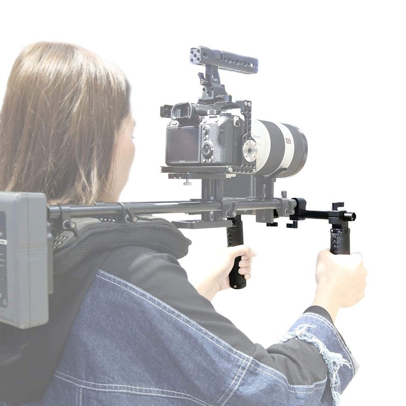 NICEYRIG Camera Handle Kit with 15mm Rod Clamp 30cm long
