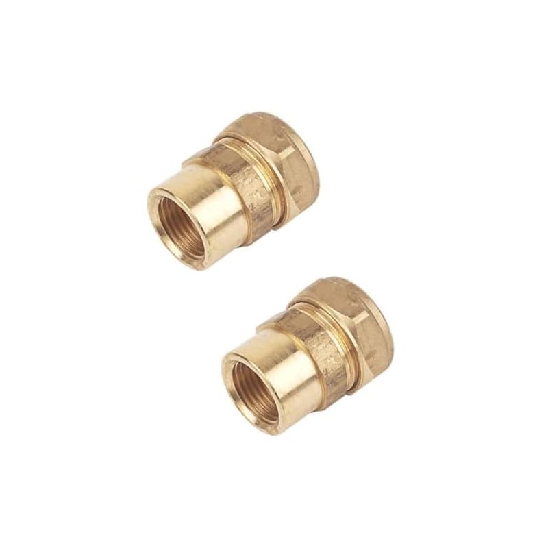 UKDD® 22mm Compression by 1/2" BSP Brass Female Iron Coupler,