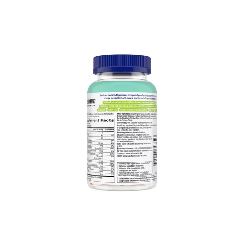 Multivitaminico Centrum Men Hombre Sabor Tropical 100 Gomas Frutas Tropicales