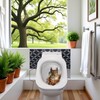 3D Squirrel Toilet Lid Decal, Brown Botanical Sticker, Waterproof Vinyl,