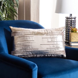 SAFAVIEH Home Collection Prasla Taupe/Gold 12 x 20-inch Metallic Beaded Rectangle Sofa Chaise Lounge Chair Living Room Bedroom Decorative Accent Pillow PLS7147A-1220, 12"x22"