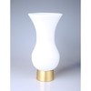 White S-shaped Glass Vase with Gold Base, 11.5"H