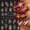 6Sheets Christmas Nail Stickers 3D Gold Glitter Decals Snowflakes Elk