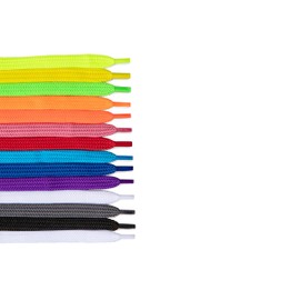 Kaps 14 Pairs Assorted Bright Color Shoelaces for Gym Sports Shoes Set of Colorful Shoelaces 120cm or 140cm, Multicoloured