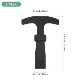 M METERXITY 2-Pack Replacement Lid Latches, Hard Durable Rubber Cooler T-Latches Replacement for RTIC for Igloo and More Related Lid Latch Parts [Black]