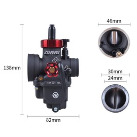 NIBBI Motorcycle Carburetor 100CC~250CC Carburetor 24mm 26mm 28mm With Carburetor Jets Fit YAMAHA KAWASAKI SUZUKI Apollo Dirt Bike Mini Bike SSR TTR KYMCO SYM TAOTAO GY6 Scooter Moped (24mm)