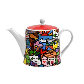 Britto Romero Bone China Coffee & Tea Pot, 28.7 oz, Nature in Harmony