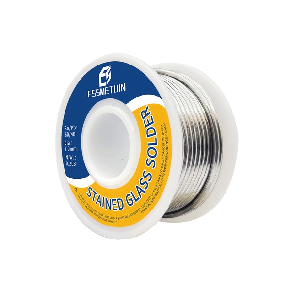 60/40 Solder for Stained Glass, Dia 2.0MM(0.08in), No Flux Solid