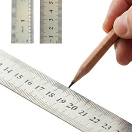 Regla de Metal Acero Inoxidable Graduada 12 Pulgadas 30 Centimetros Doble Cara para Escuela Oficina Hogar Planos Regleta Set (1)