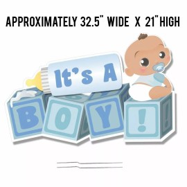 VictoryStore It's a Boy! Die Cut Baby Blocks, Baby Announcement Yard Sign (Dark Skin Tone) -