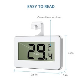 Ankilo Digital Fridge Thermometer, Digital Freezer Thermometer, Mini Wireless Indoor Thermometer, Indoor Thermometer for Home, Restaurants, Pack of 2