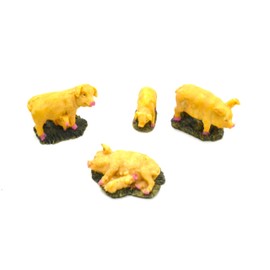 BETTER WITH FRIENDS 4 x Pigs and Piglets Christmas Figurines 6 cm Set of Nativity Scene Figurines Animals 3 Kings Nativity Trades God Accessories for Scale Models
