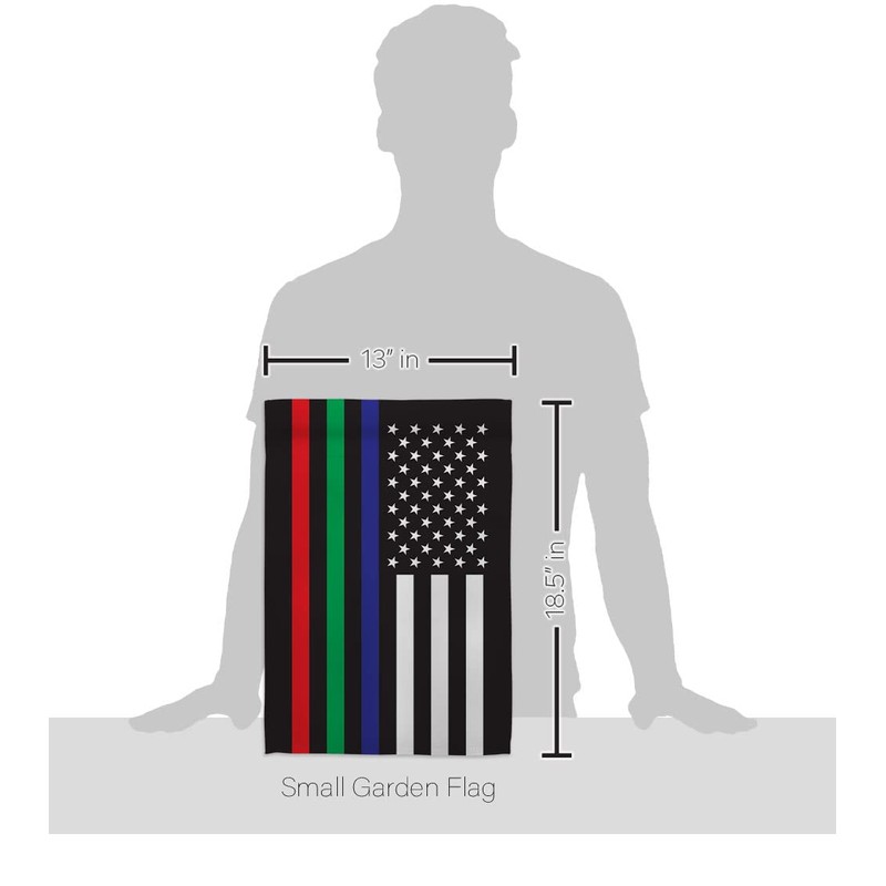 US Thin Blue Green Red Line Garden Flag - Set